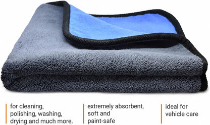 Microfibre Cleaning Cloths for Car & Home (3 PCS) – 500GSM 30X30Cm – Multipurpose Drying, Polishing & Dusting for Motorcycles, Kitchens & Interiors